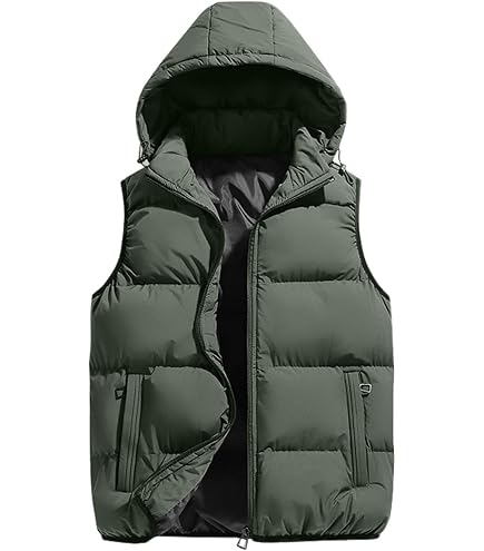 wantdo Men's Thickened Puffer Vest Outdoor Sleeveless Winter